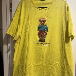 Ralph Lauren Yellow Tee with Bear Graphic
